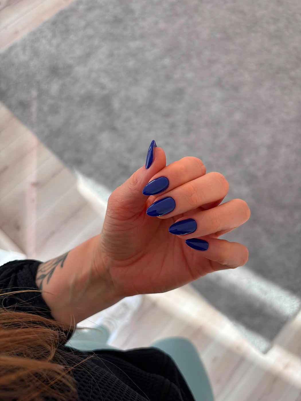 Cobalt blue almond nails